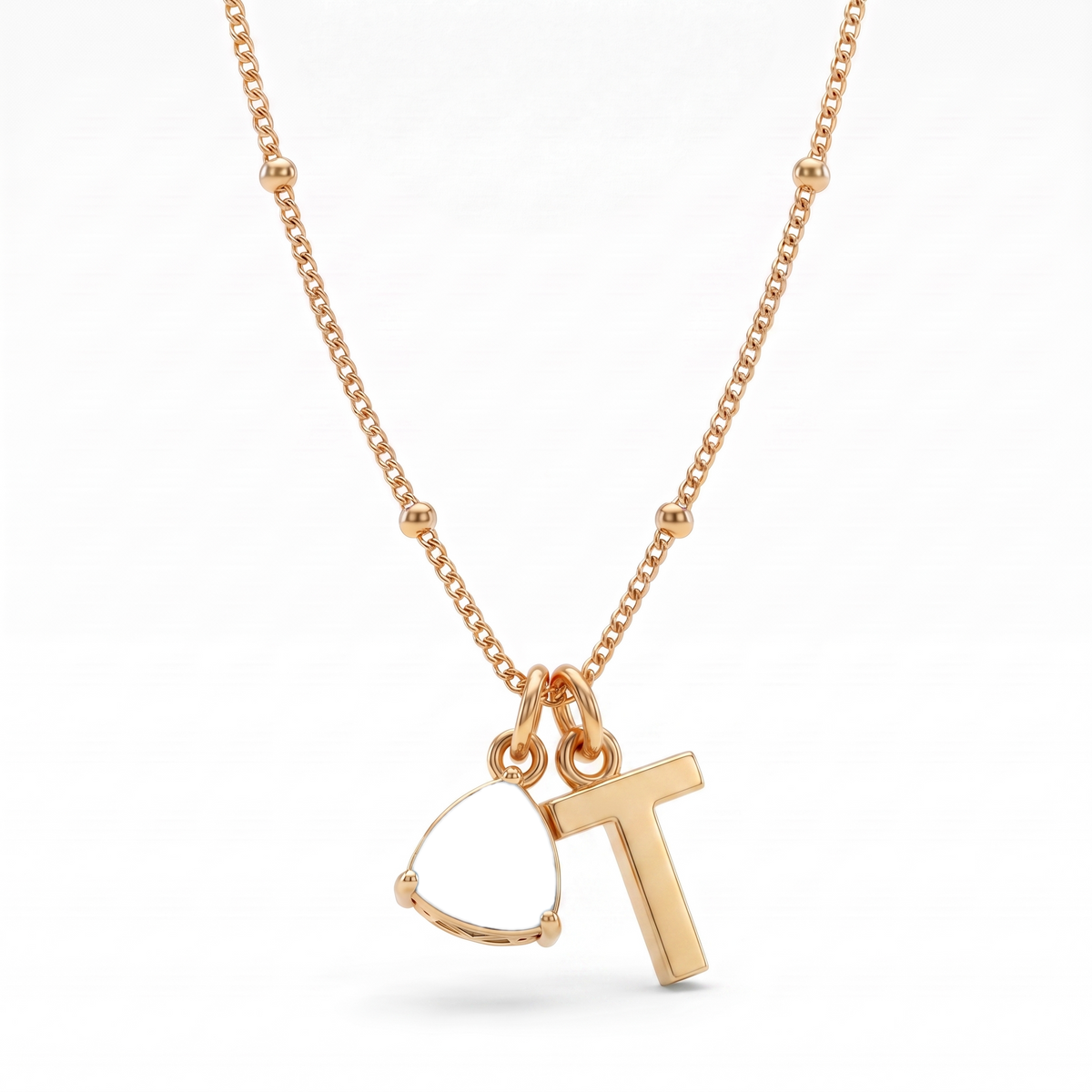 Initial Birthstone Necklace "Luna"