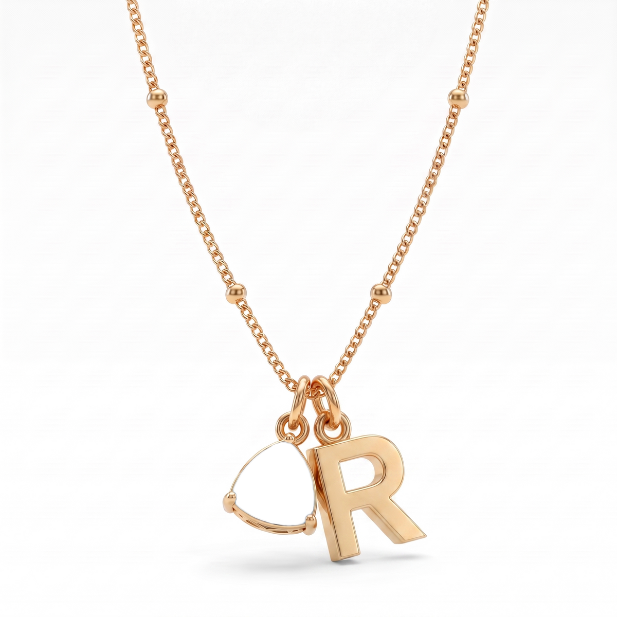 Initial Birthstone Necklace "Luna"