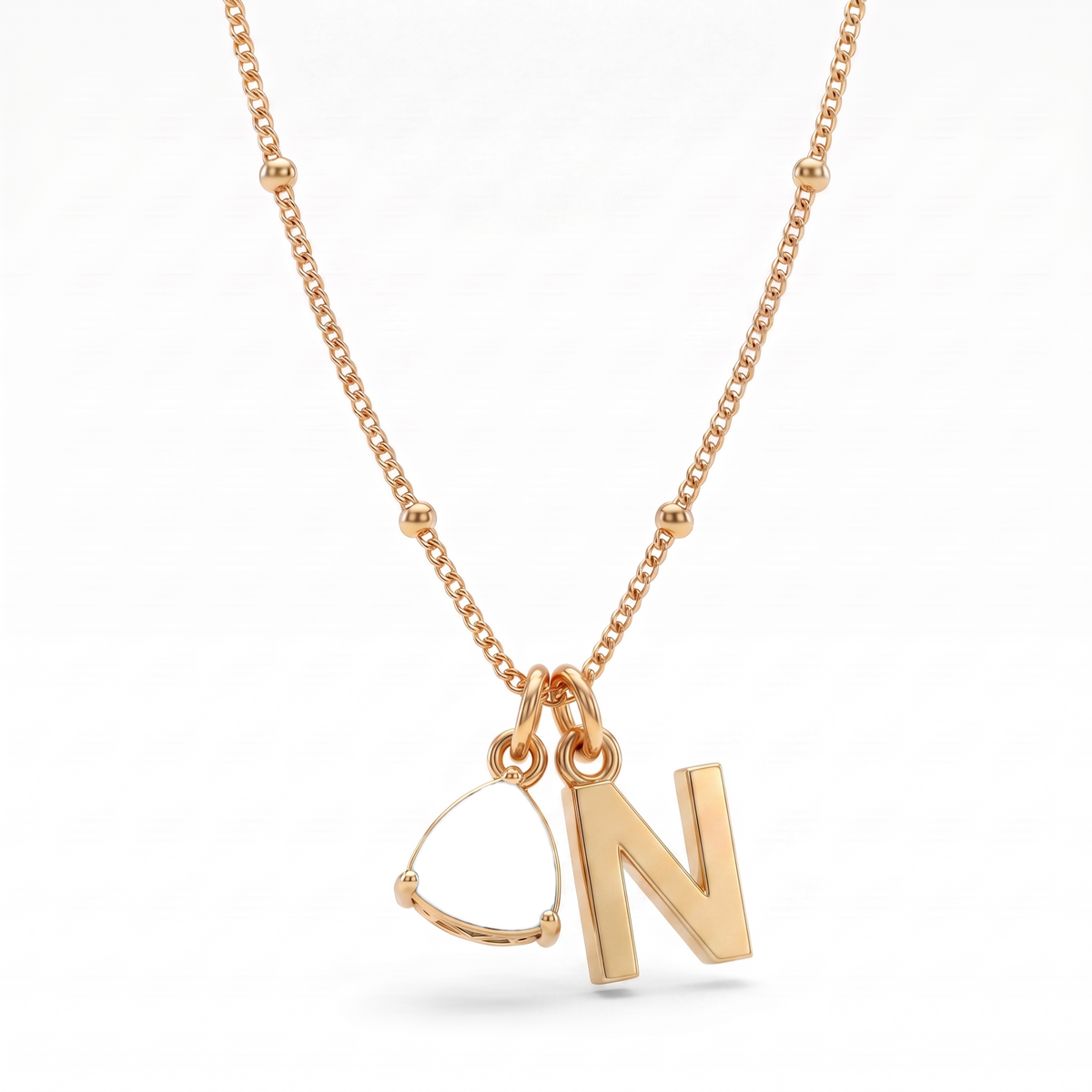 Initial Birthstone Necklace "Luna"