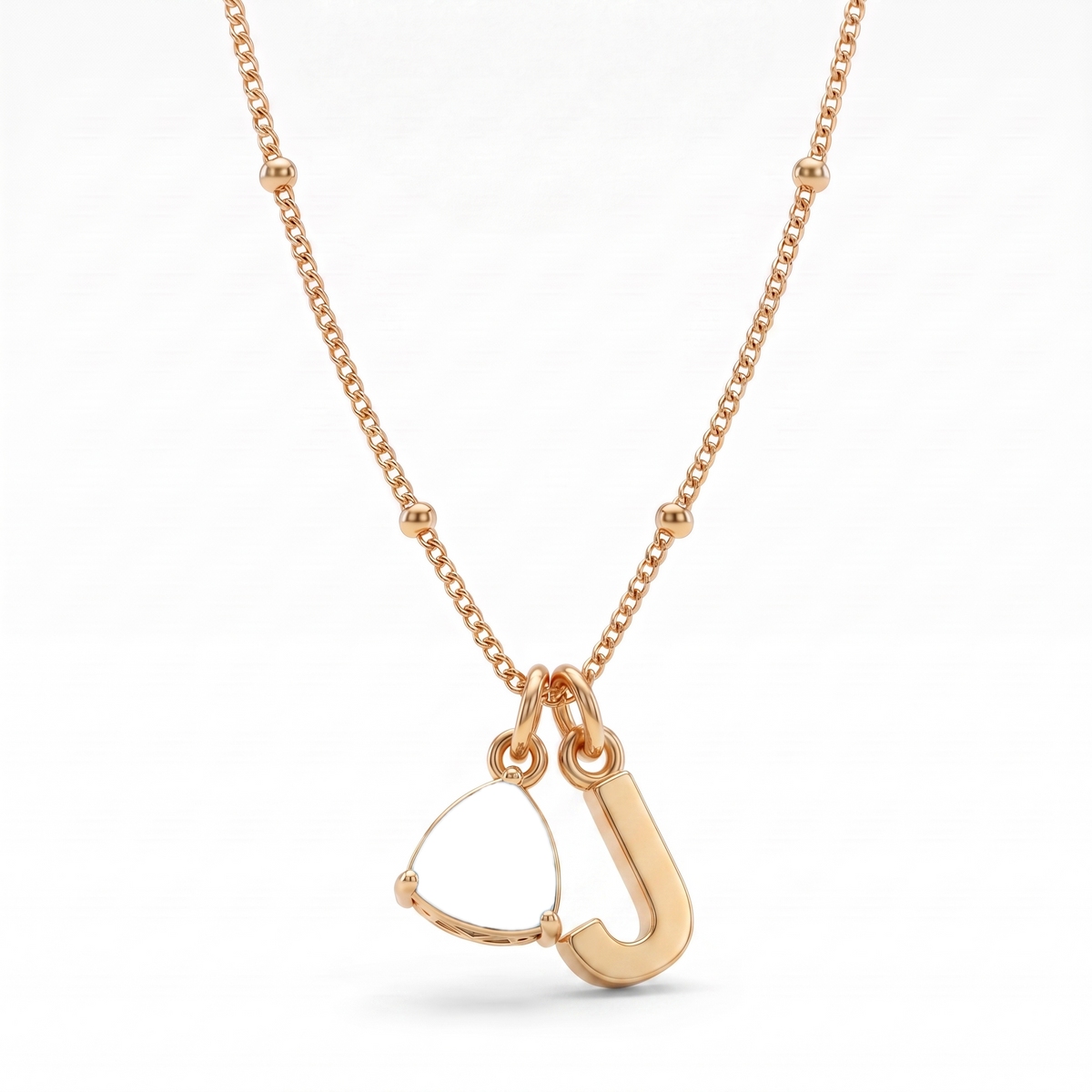 Initial Birthstone Necklace "Luna"
