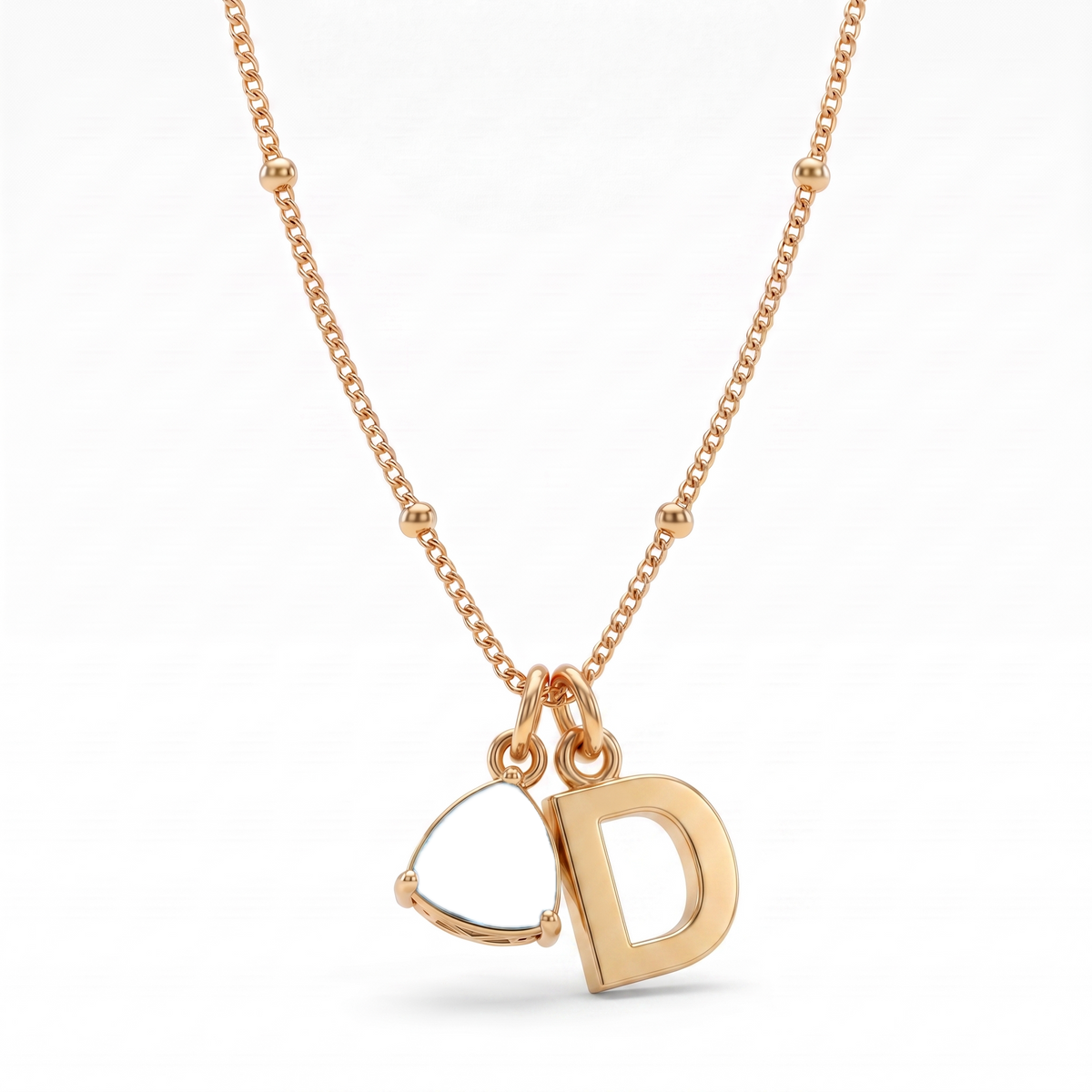 Initial Birthstone Necklace "Luna"