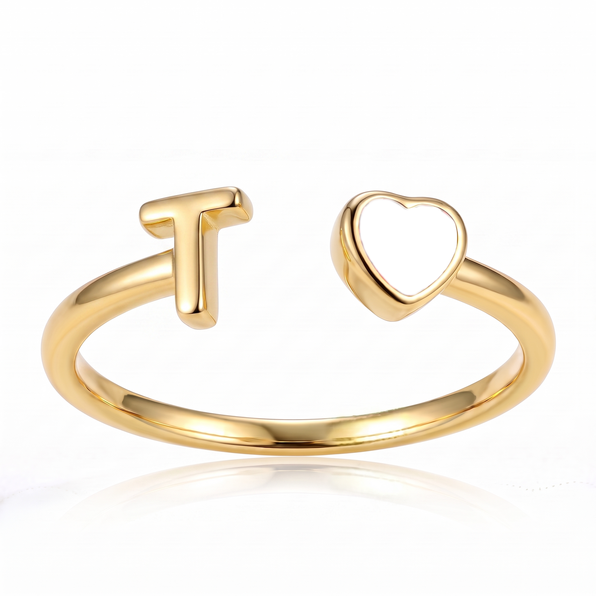 Adjustable Initial Birthstone Ring "Cleo"