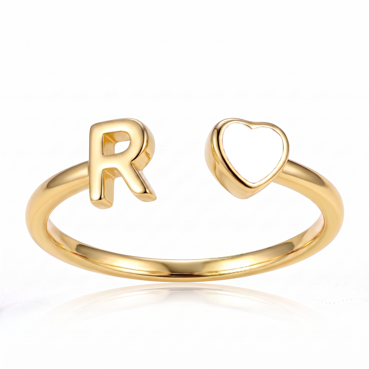 Adjustable Initial Birthstone Ring "Cleo"