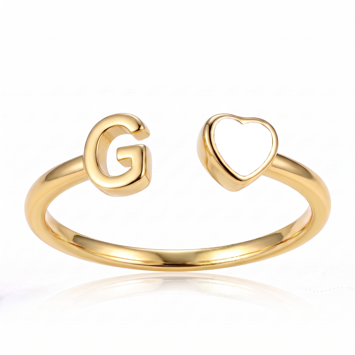 Adjustable Initial Birthstone Ring "Cleo"