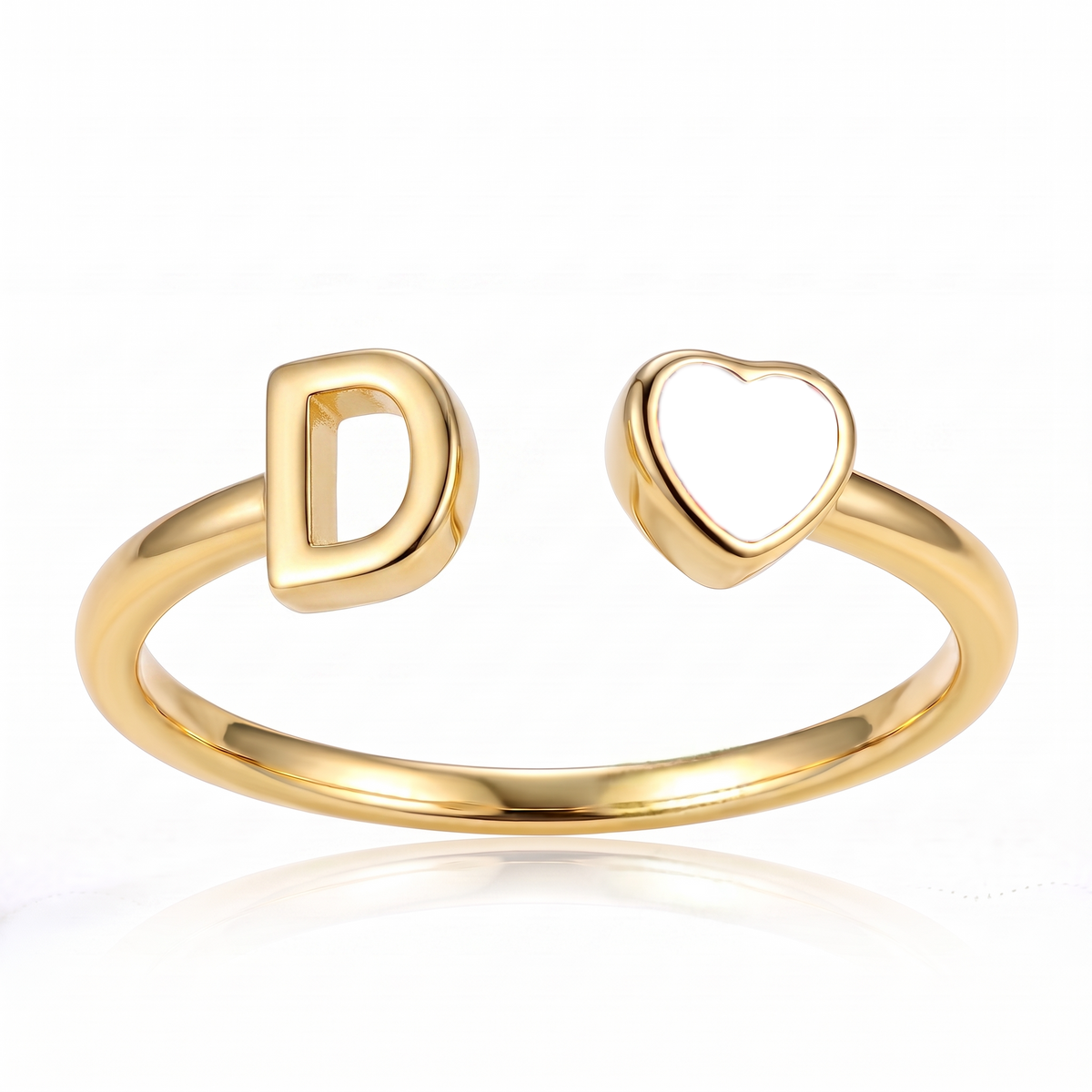 Adjustable Initial Birthstone Ring "Cleo"