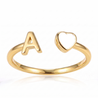Adjustable Initial Birthstone Ring "Cleo"