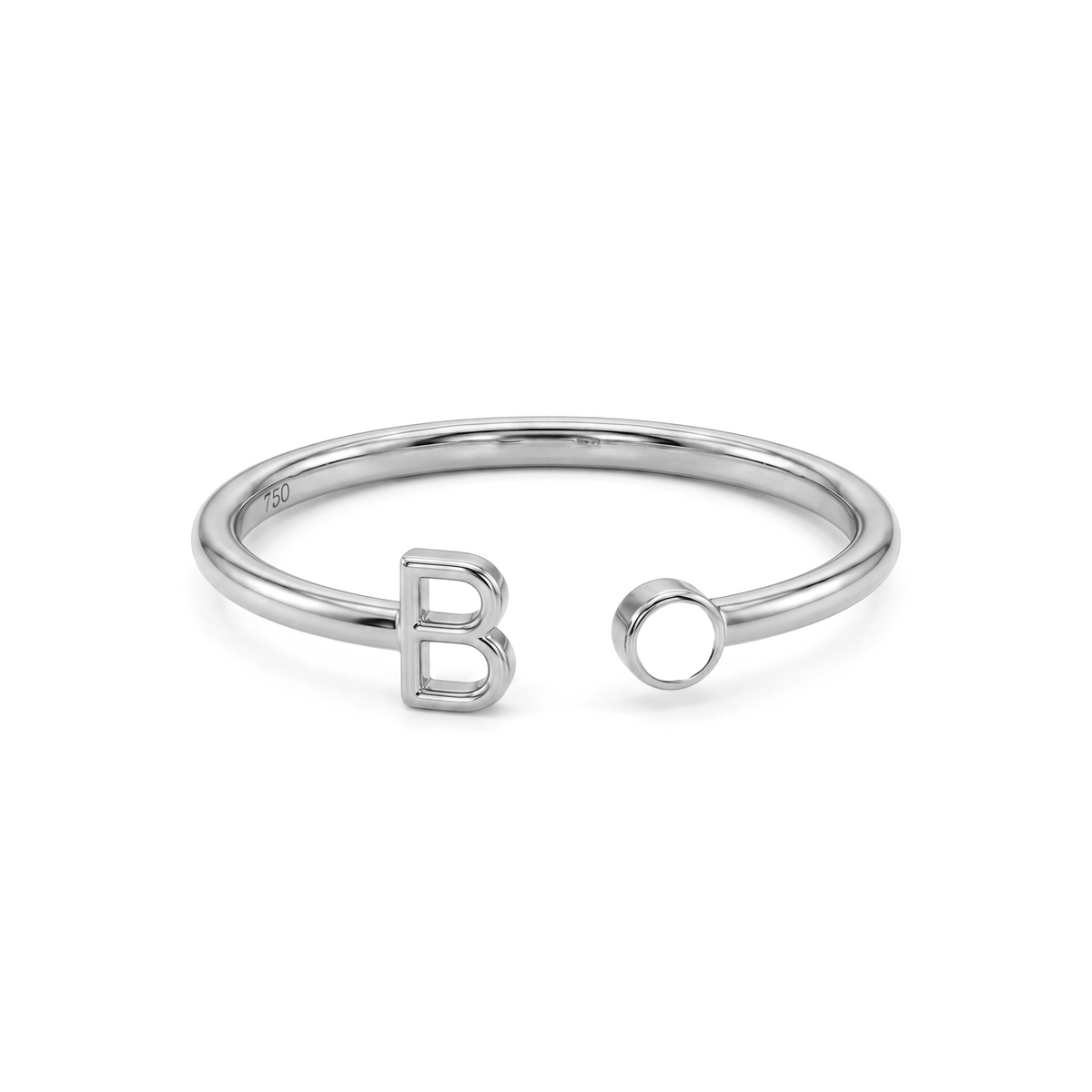 Adjustable Initial Birthstone Ring "Tove"