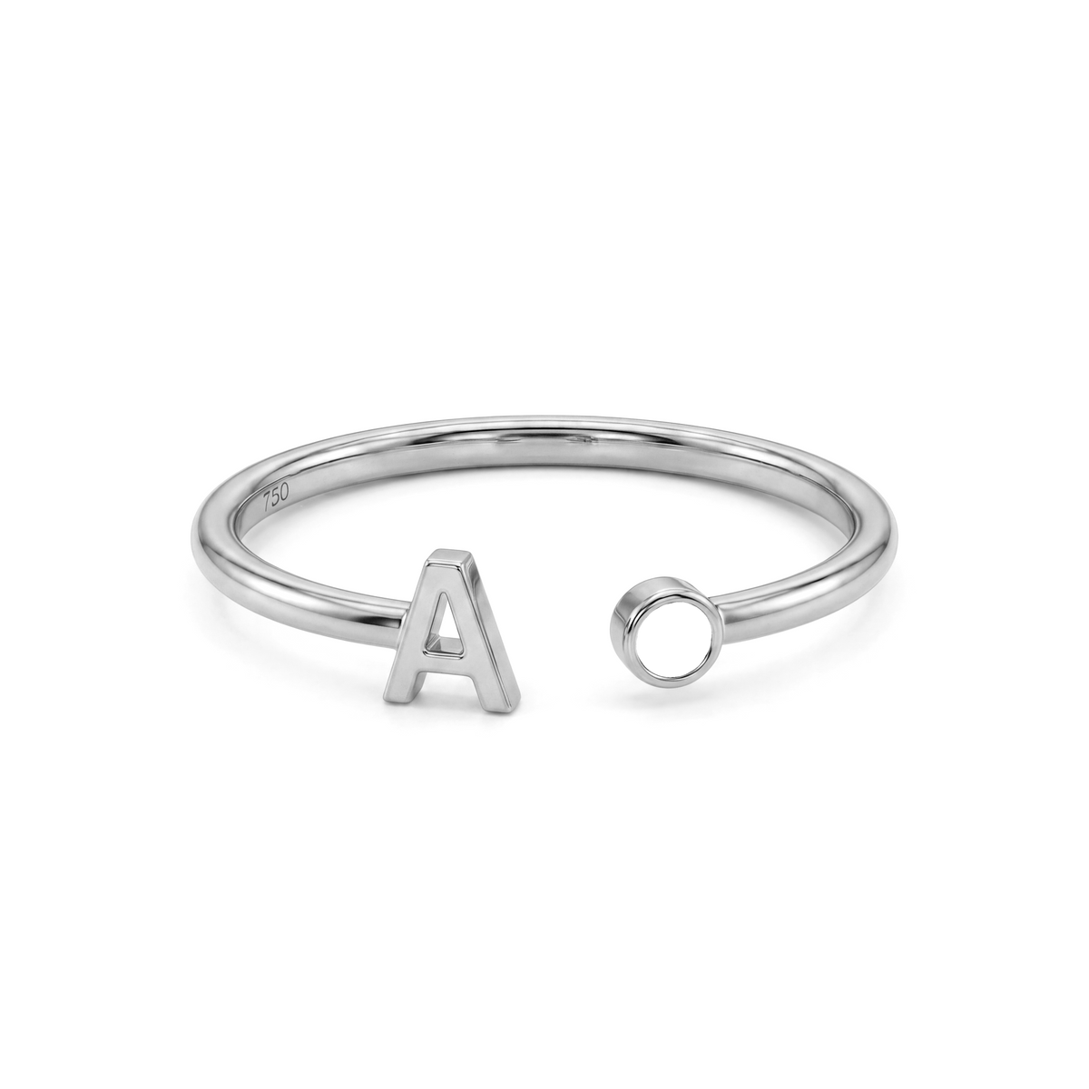 Adjustable Initial Birthstone Ring "Tove"