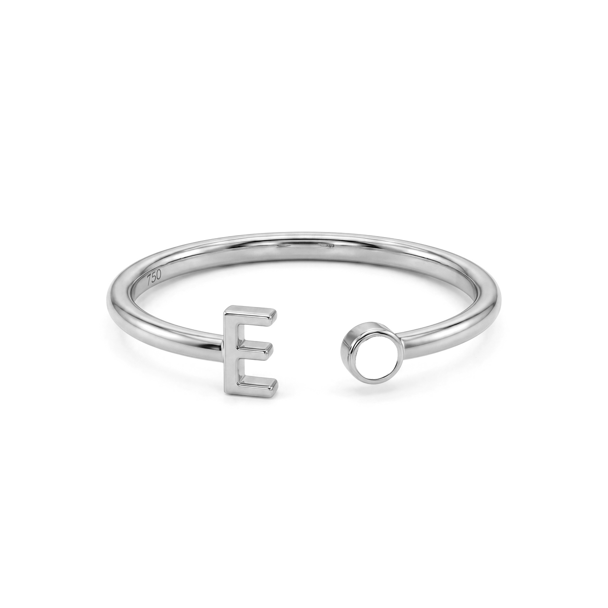 Adjustable Initial Birthstone Ring "Tove"