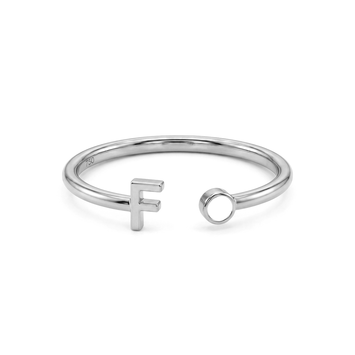 Adjustable Initial Birthstone Ring "Tove"