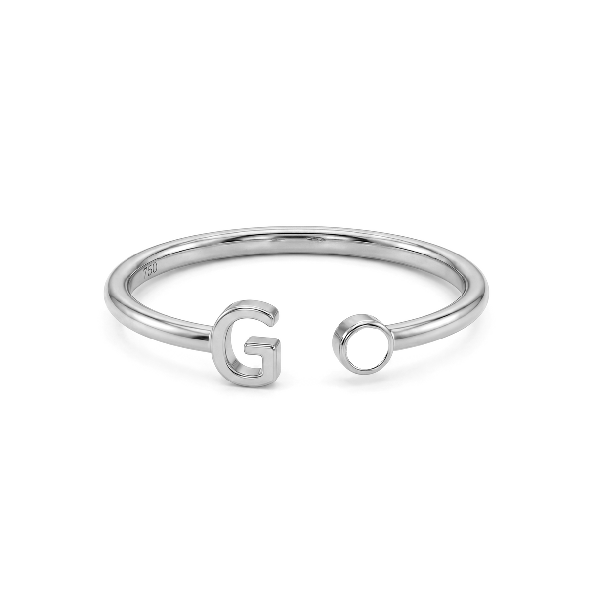 Adjustable Initial Birthstone Ring "Tove"