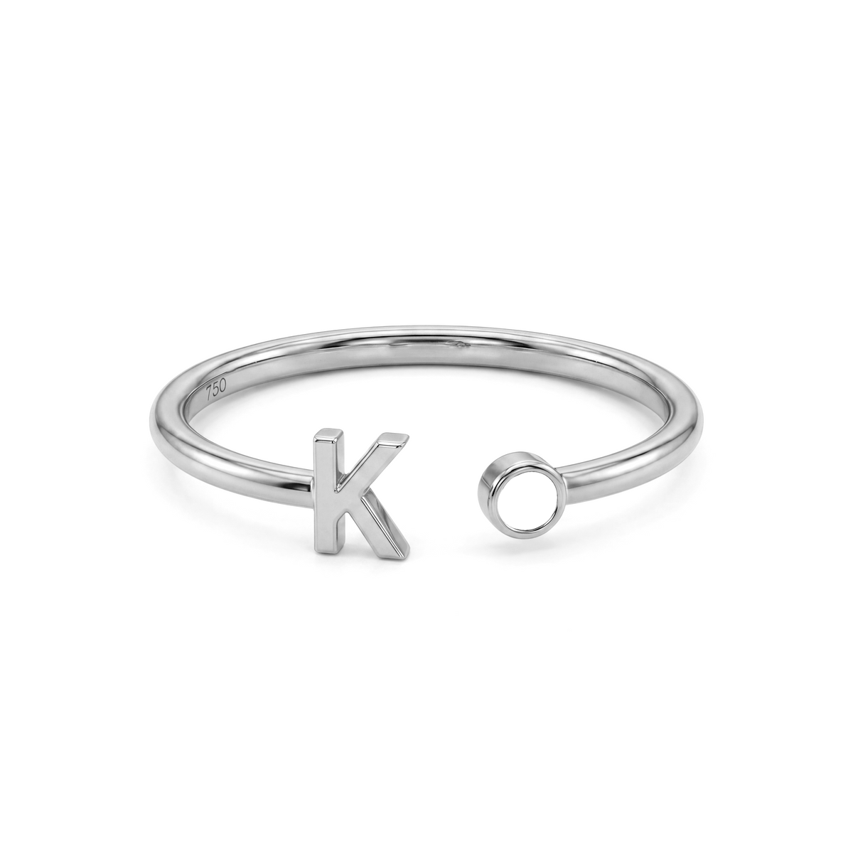 Adjustable Initial Birthstone Ring "Tove"