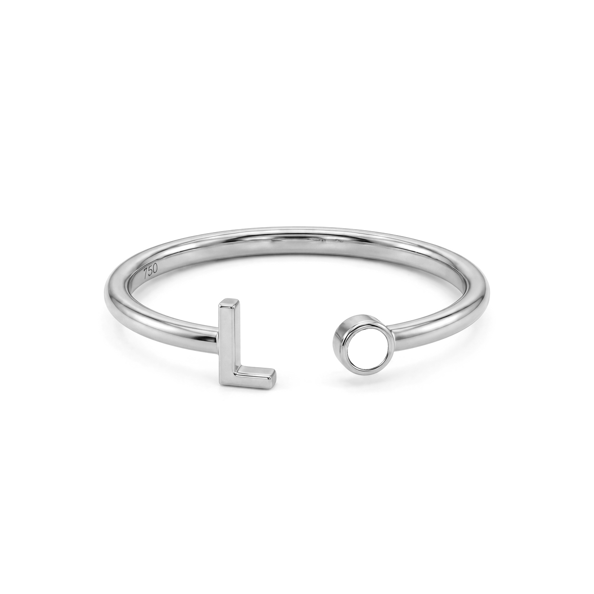 Adjustable Initial Birthstone Ring "Tove"