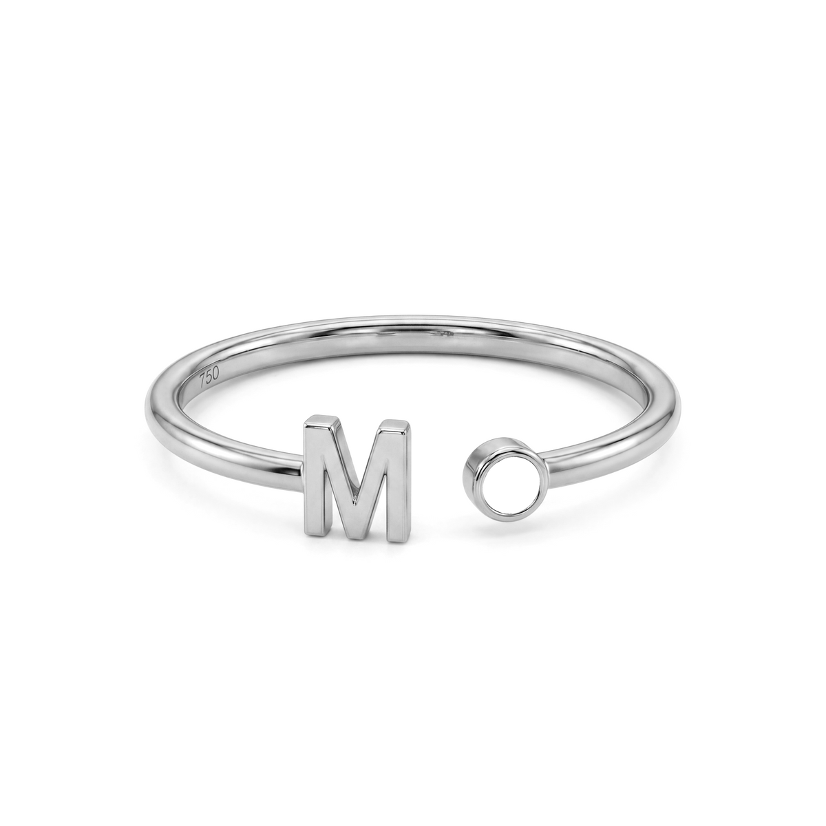 Adjustable Initial Birthstone Ring "Tove"