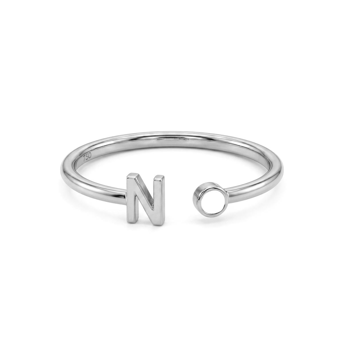 Adjustable Initial Birthstone Ring "Tove"