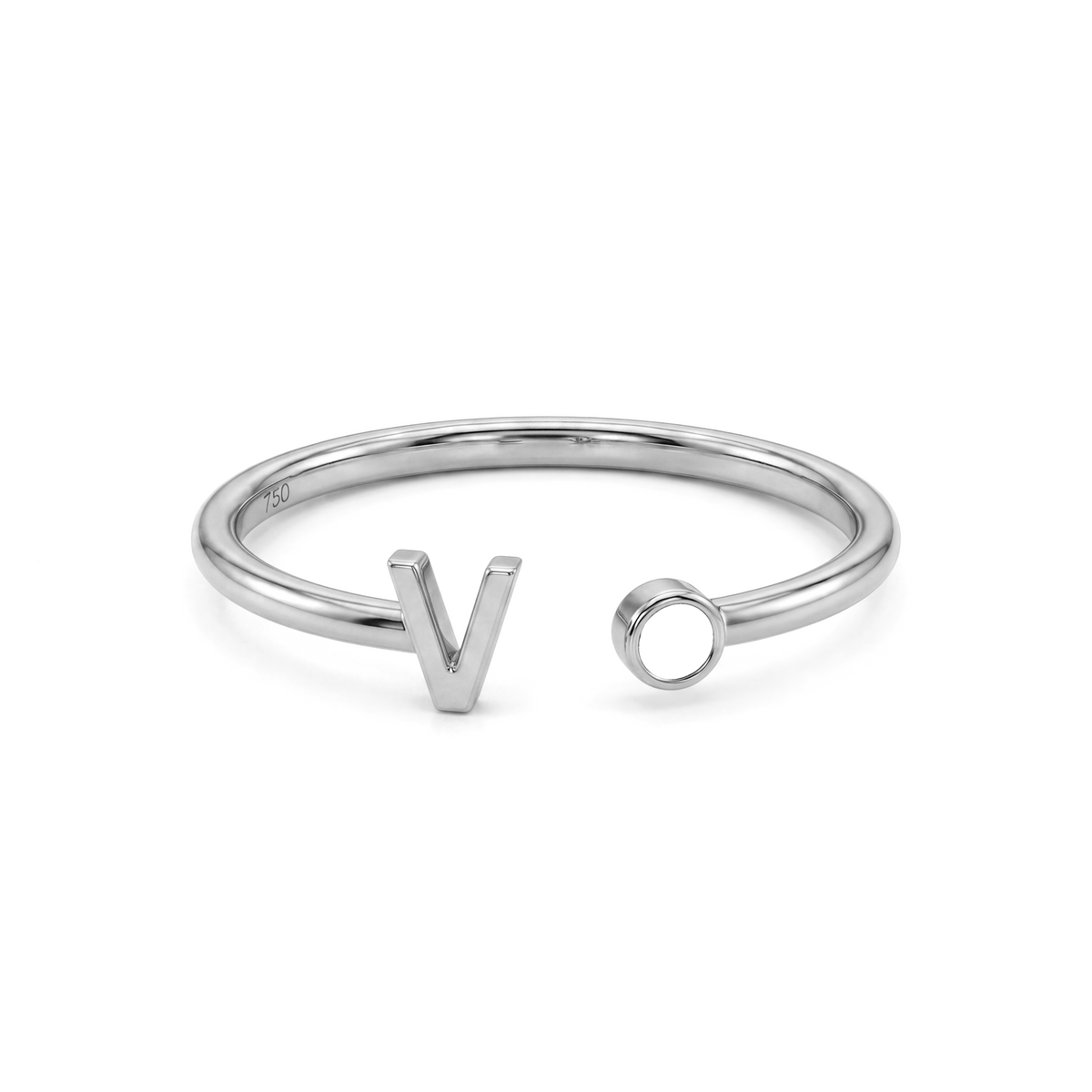 Adjustable Initial Birthstone Ring "Tove"