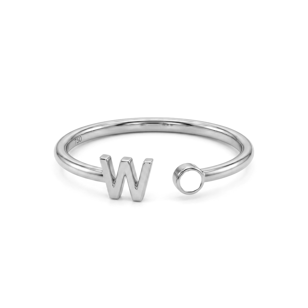 Adjustable Initial Birthstone Ring "Tove"