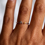 Adjustable Initial Birthstone Ring "Tove"