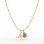 Initial Birthstone Necklace "Cora"