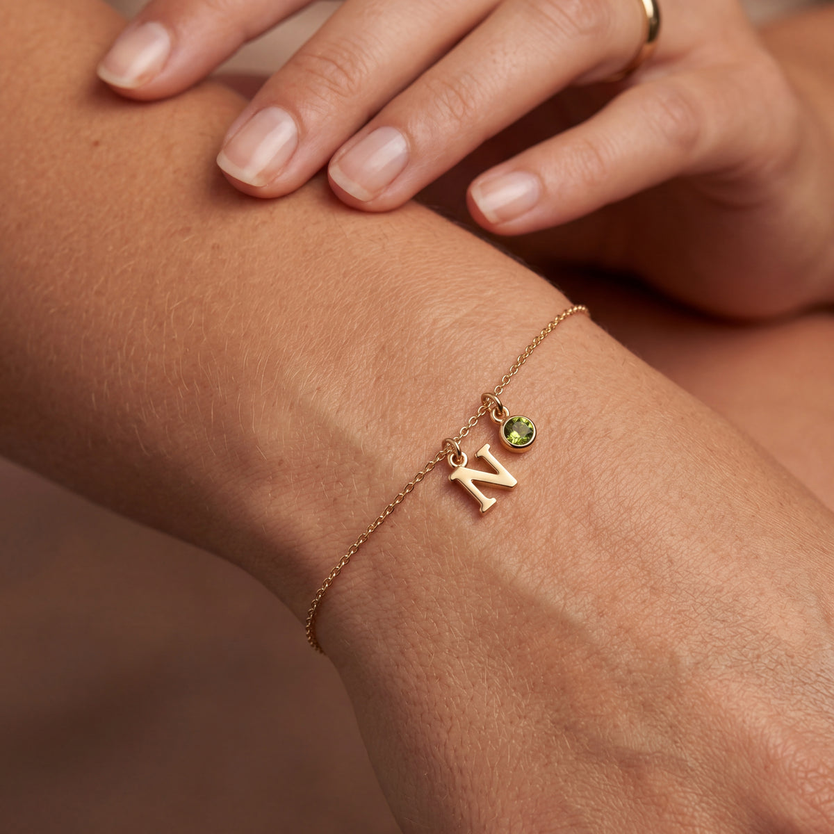 Initial Birthstone Bracelet "Eden"