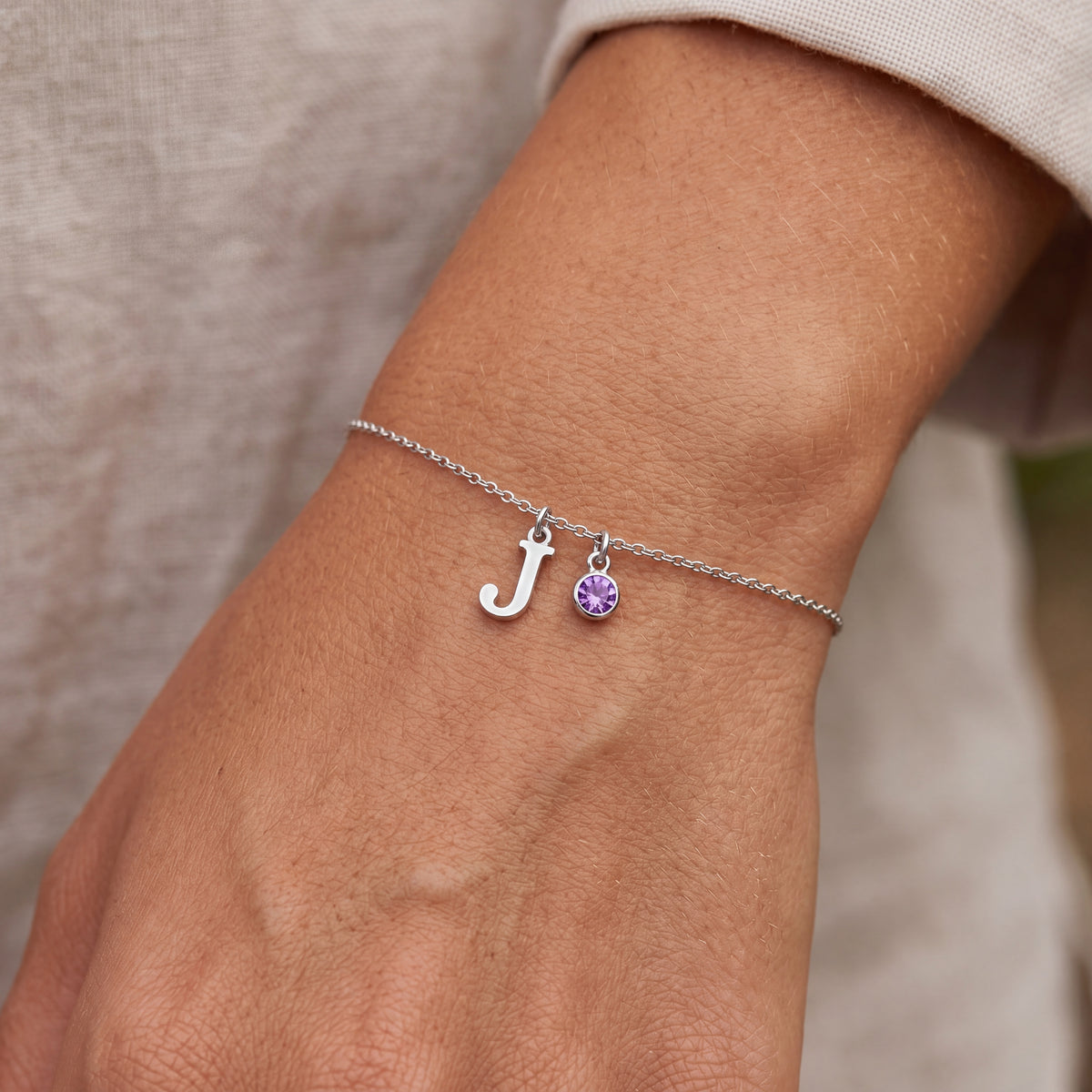 Initial Birthstone Bracelet "Eden"