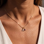 Initial Birthstone Necklace "Cora"