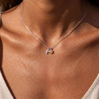 Initial Birthstone Necklace "Cora"