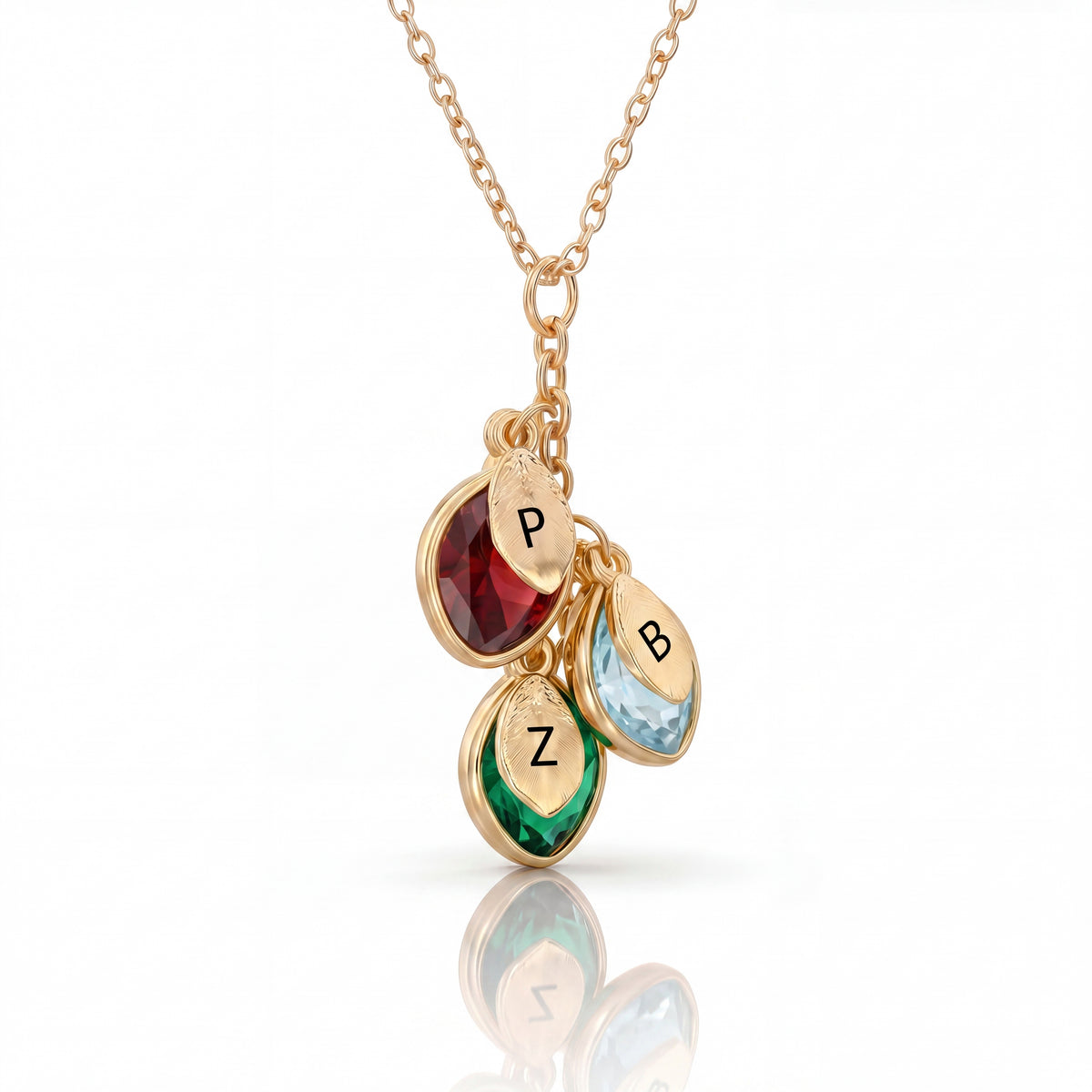 Initial Birthstone Necklace "Nova"