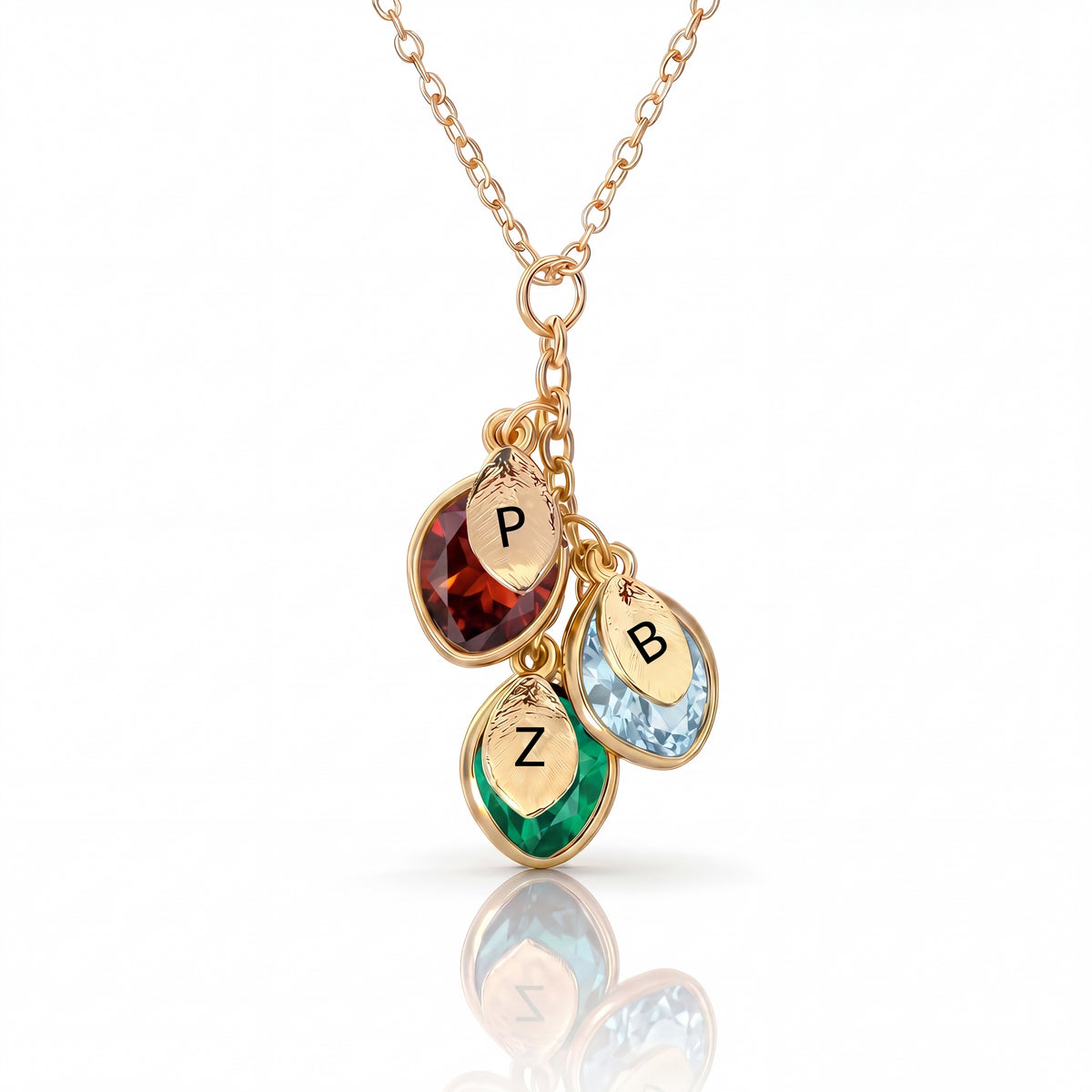 Initial Birthstone Necklace "Nova"