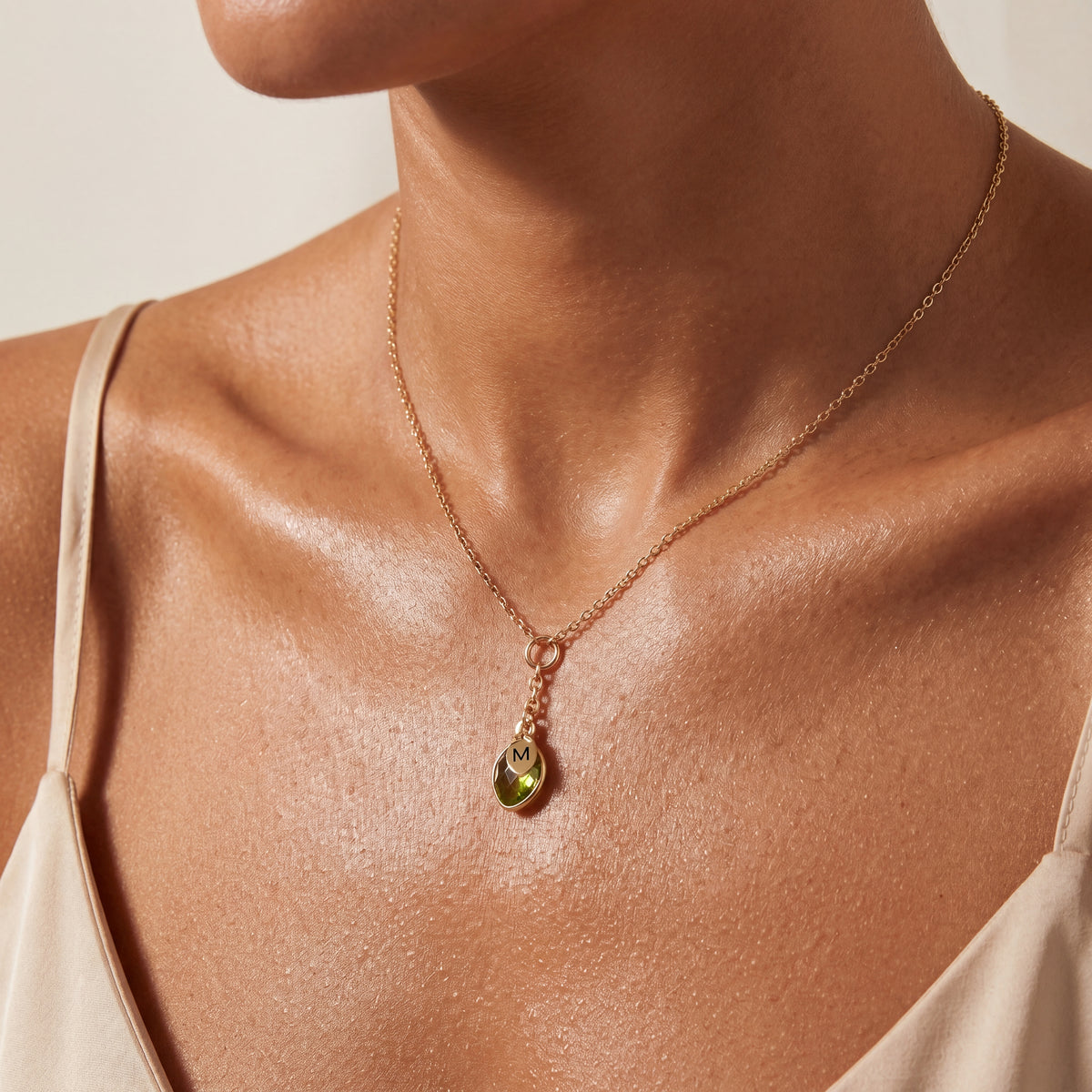 Initial Birthstone Necklace "Nova"