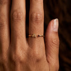 Adjustable Initial Birthstone Ring "Tove"