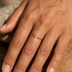 Adjustable Initial Birthstone Ring "Tove"