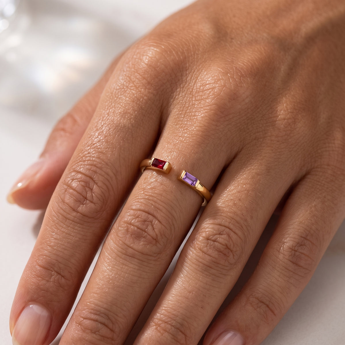 Adjustable BirthStone Ring "Ember"
