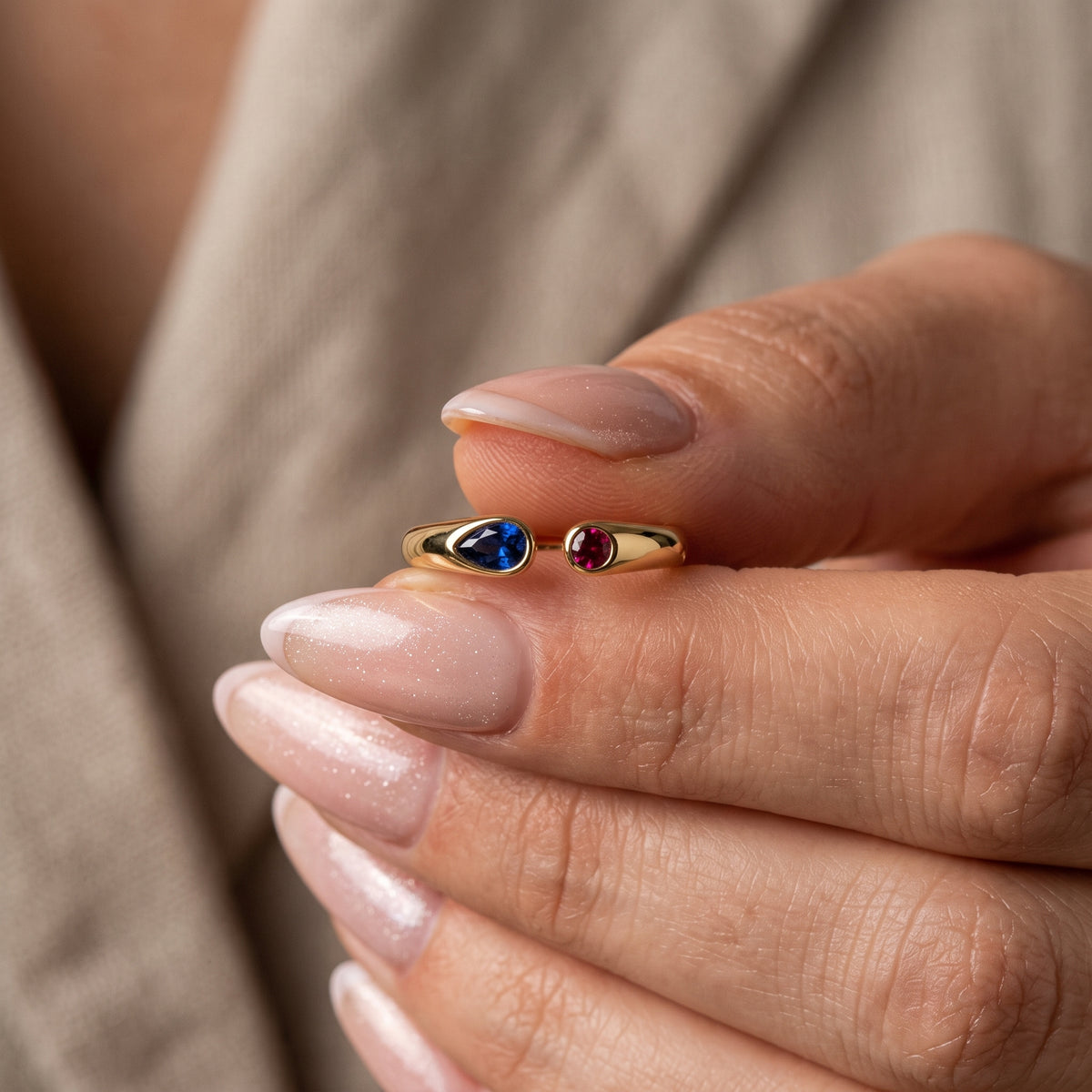 Adjustable BirthStone Ring "Iris"