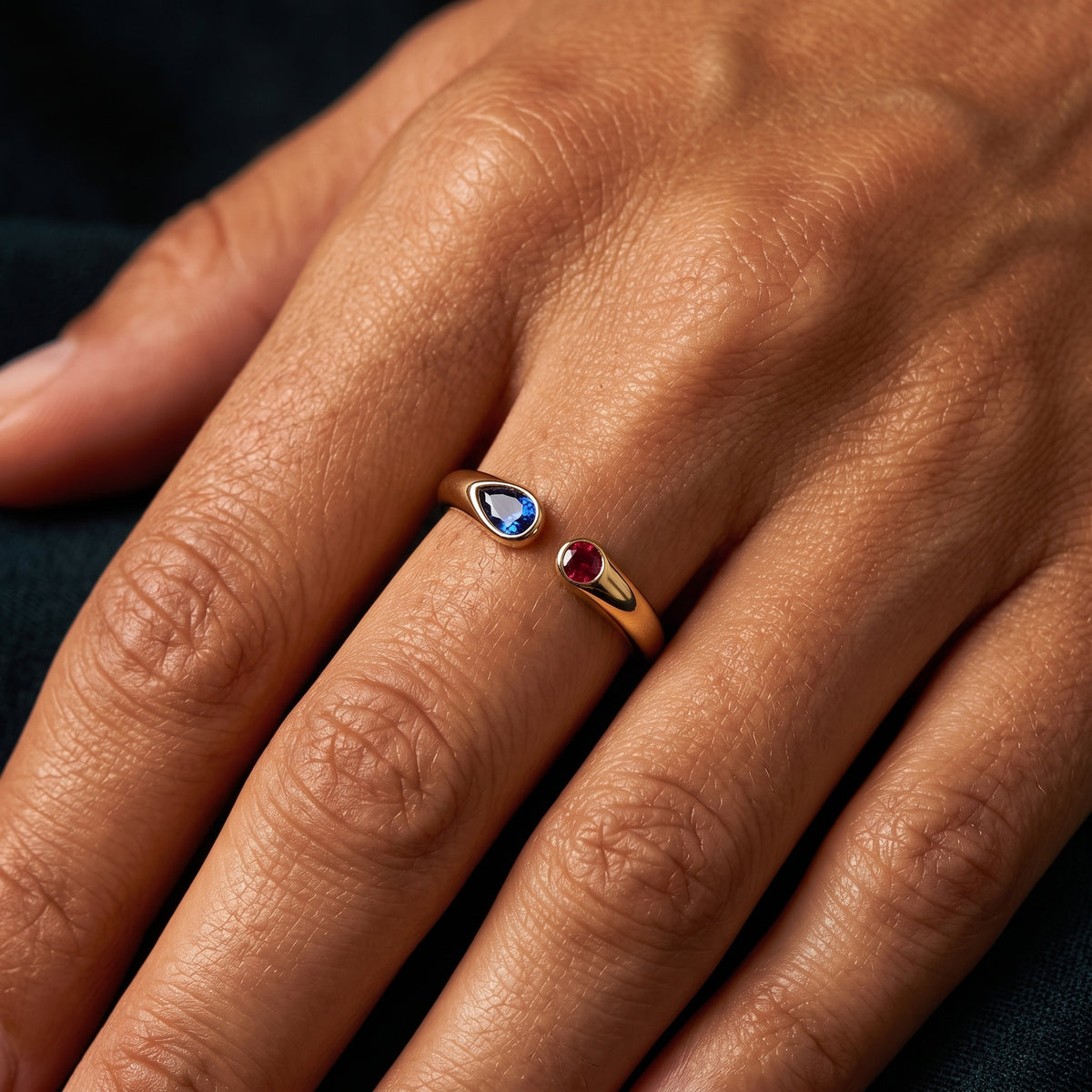 Adjustable BirthStone Ring "Iris"