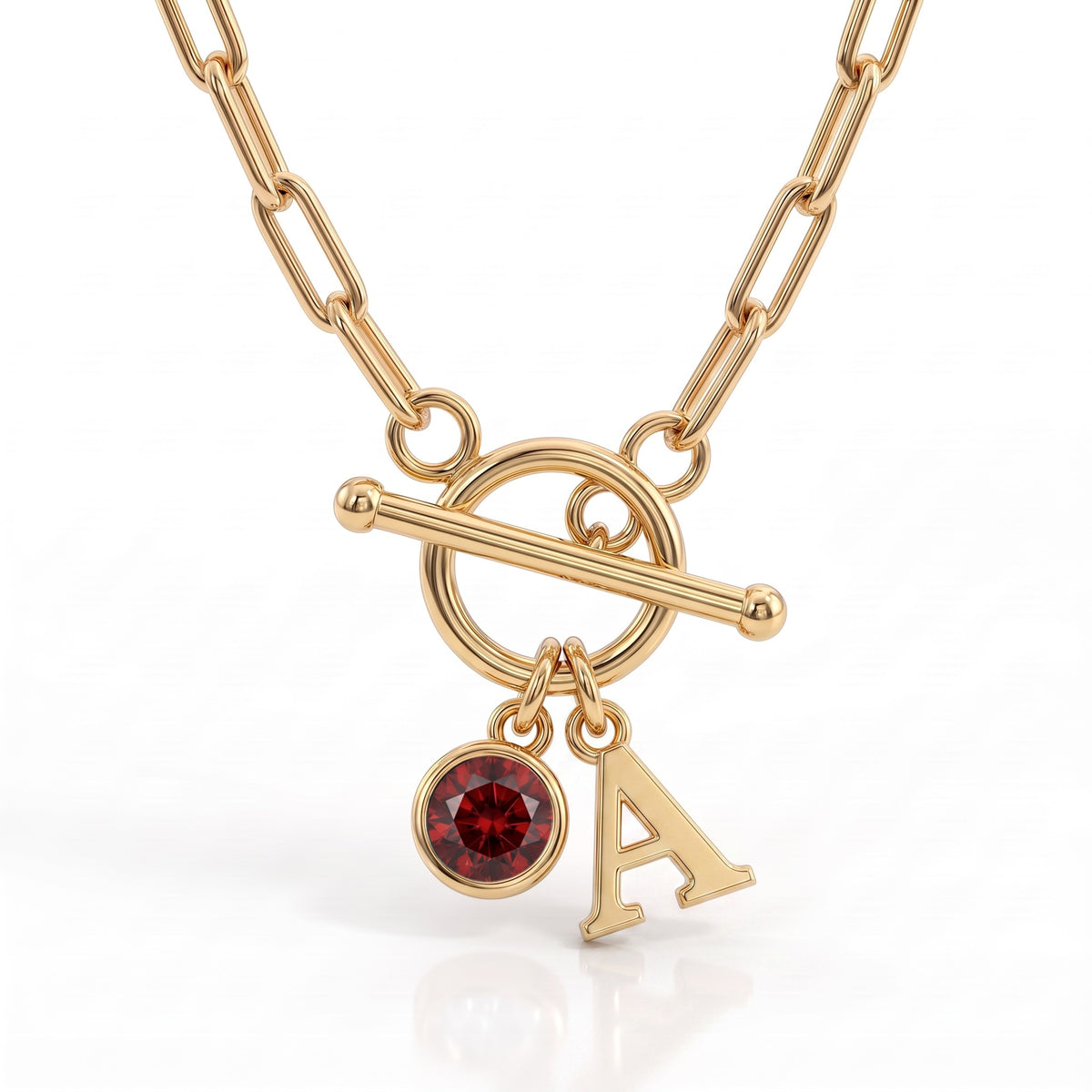 Initial Birthstone Necklace "Sage"