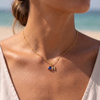 Initial Birthstone Necklace "Luna"