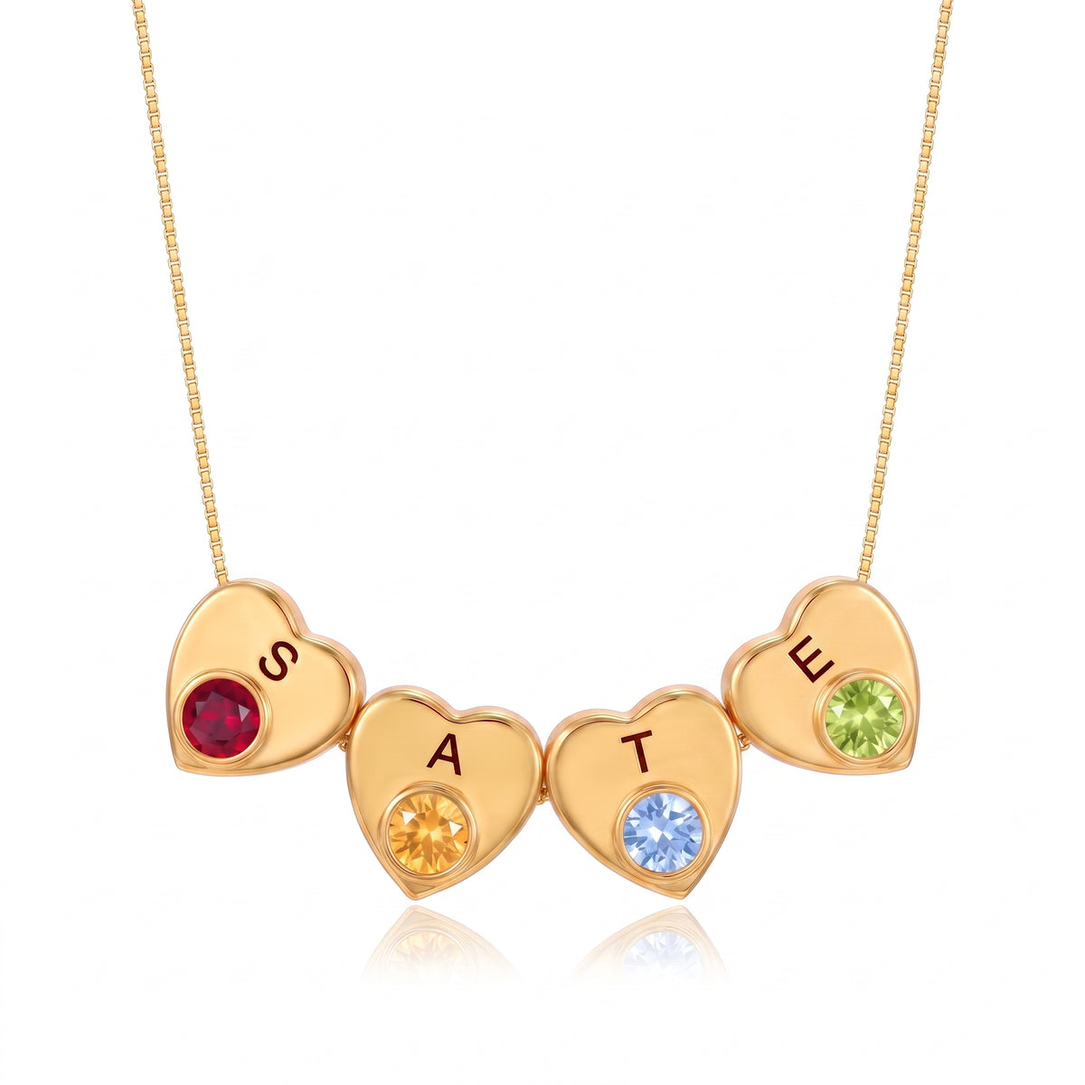 Initial Birthstone Necklace "Lila"