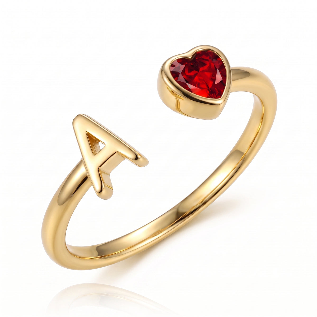 Adjustable Initial Birthstone Ring "Cleo"