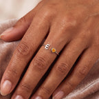 Adjustable Initial Birthstone Ring "Cleo"