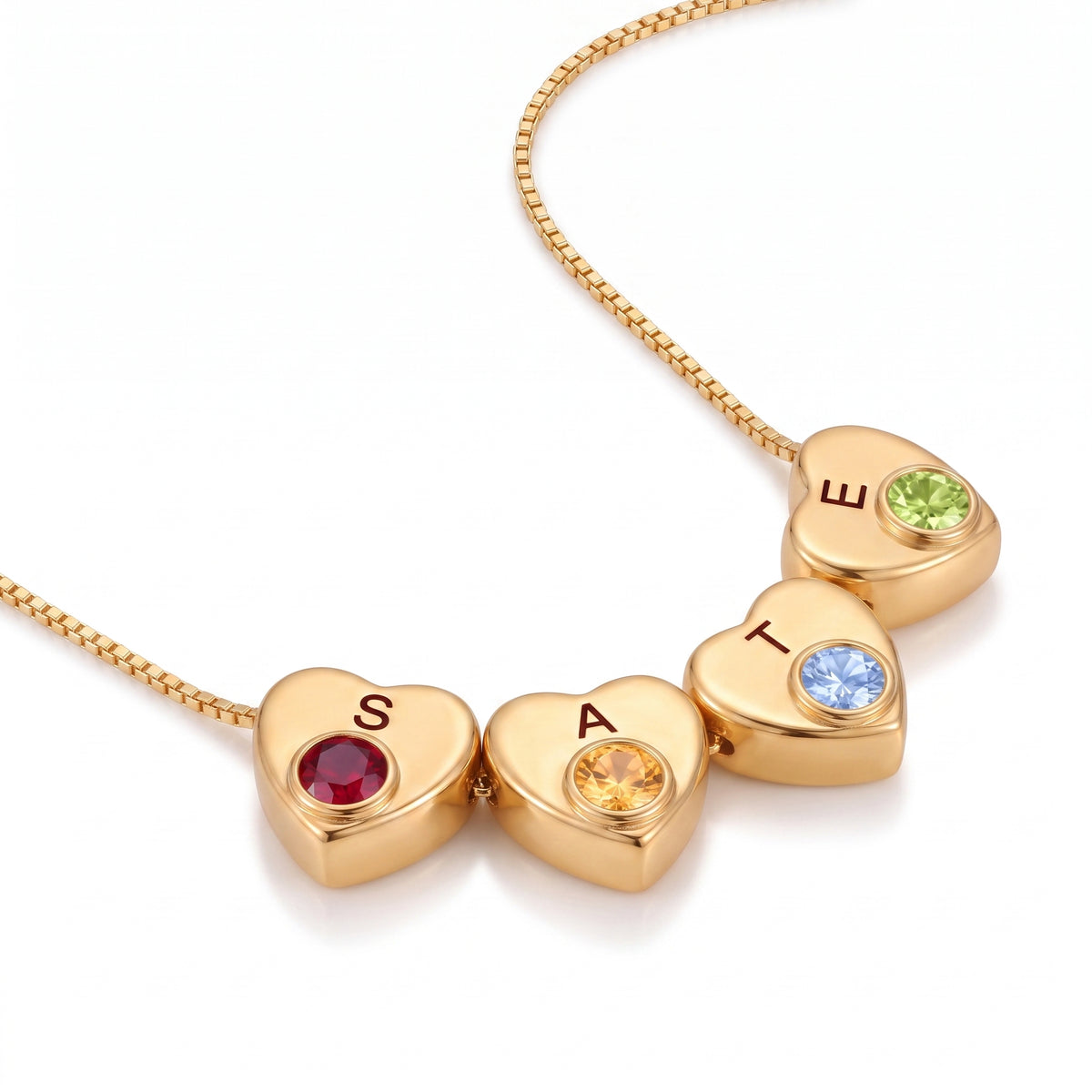 Initial Birthstone Necklace "Lila"