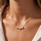 Initial Birthstone Necklace "Lila"