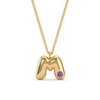 Initial Birthstone Necklace "Faye"
