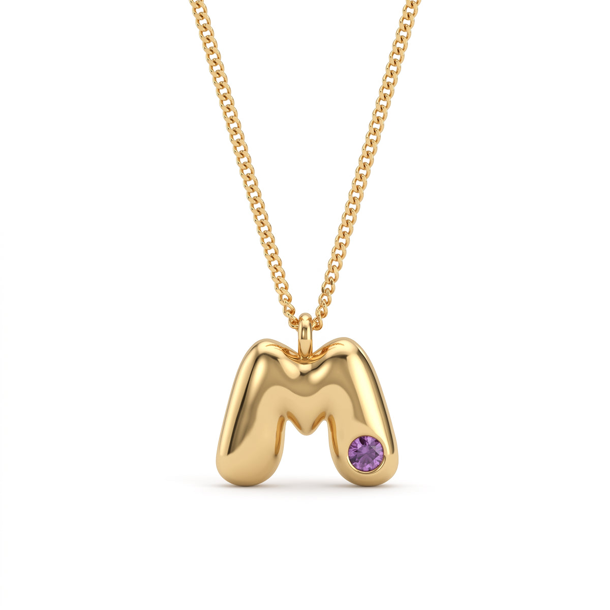 Initial Birthstone Necklace "Faye"