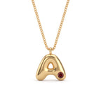 Initial Birthstone Necklace "Faye"
