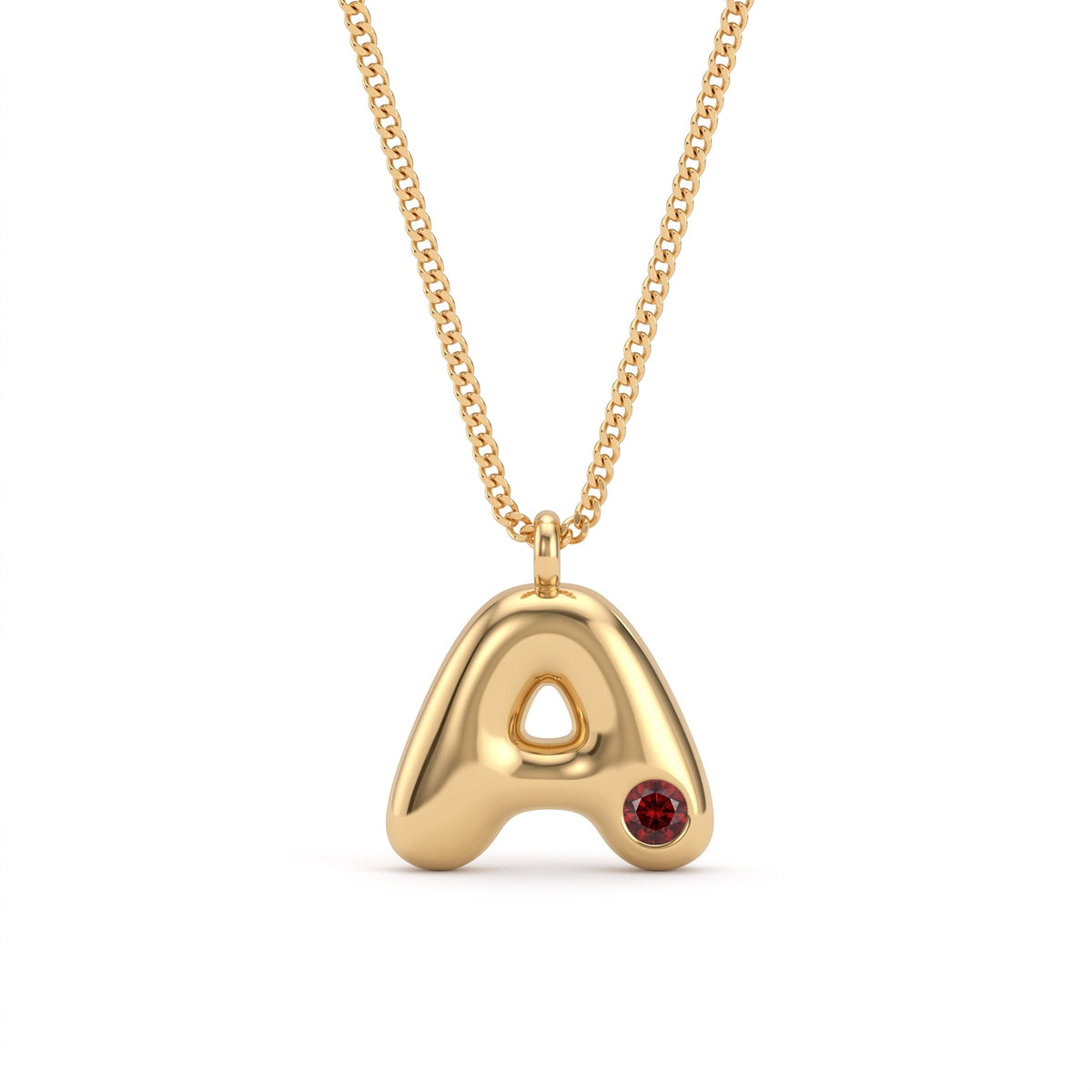 Initial Birthstone Necklace "Faye"