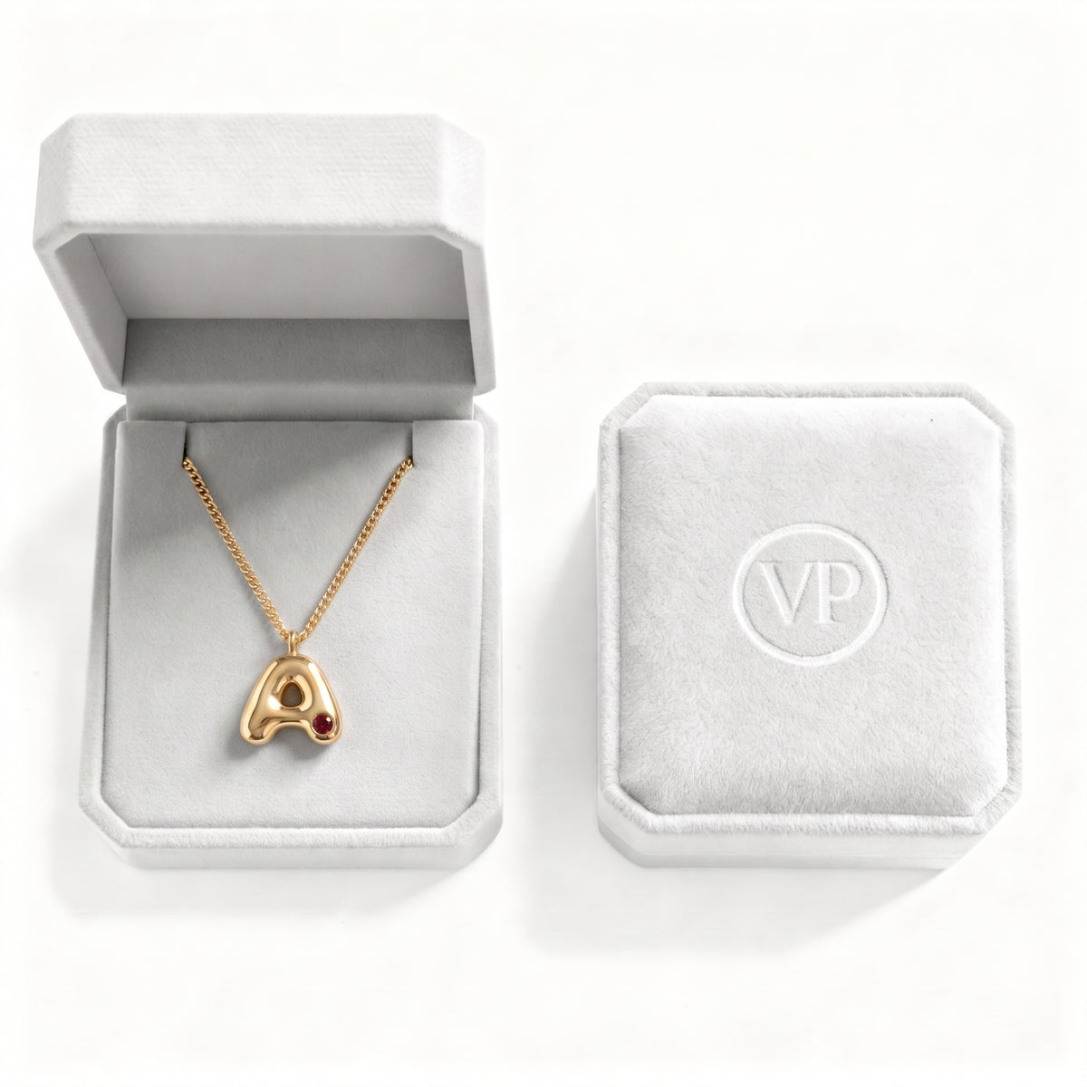 Initial Birthstone Necklace "Faye"