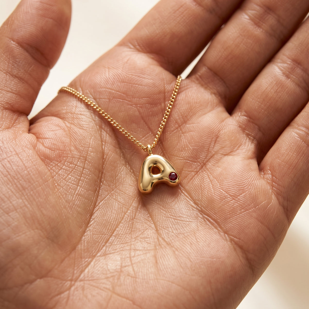 Initial Birthstone Necklace "Faye"