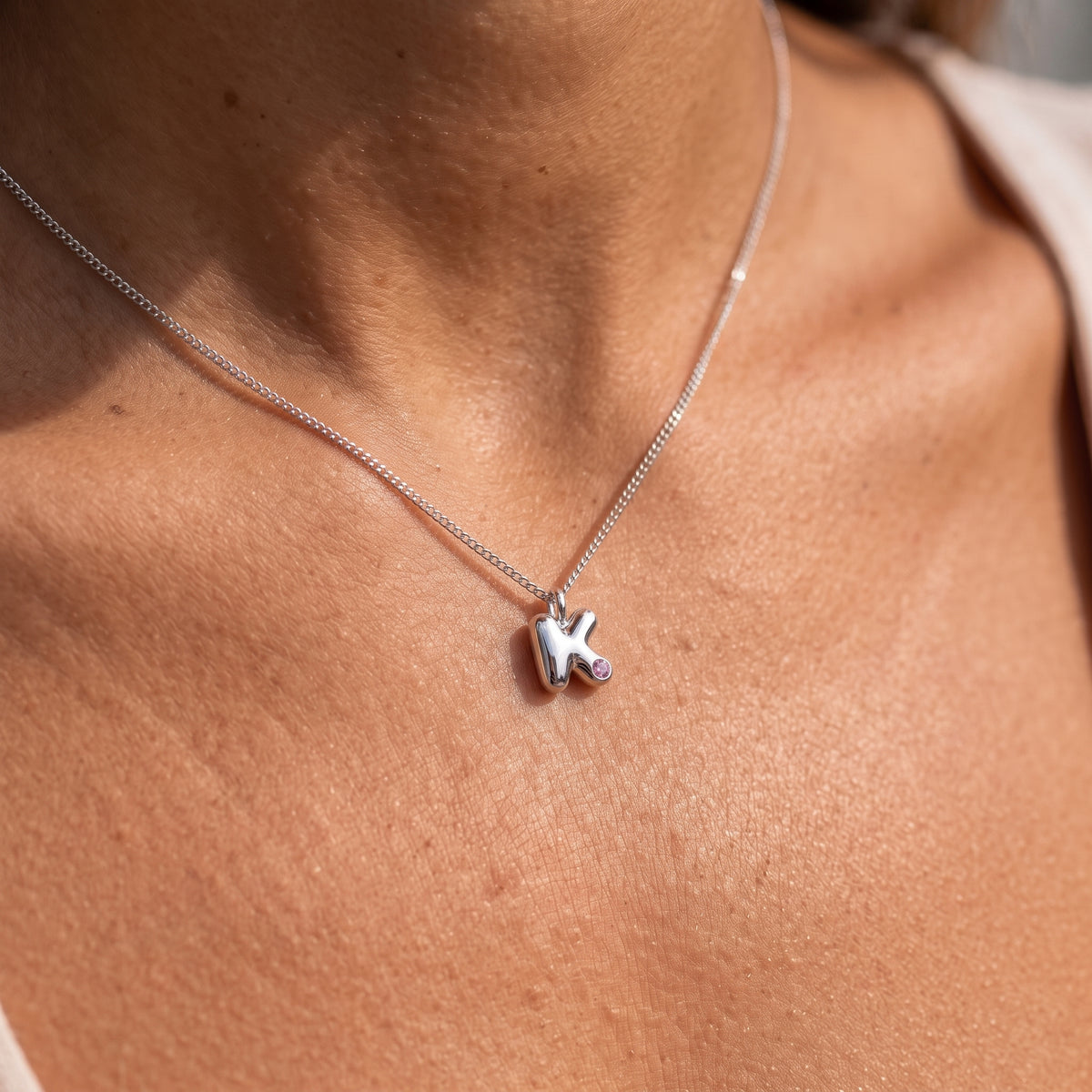 Initial Birthstone Necklace "Faye"