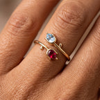 Adjustable BirthStone Ring "Tulip"